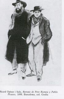Picasso con Pere Romeu - els quatre gats