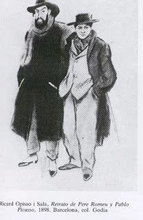 Picasso con Pere Romeu - els quatre gats