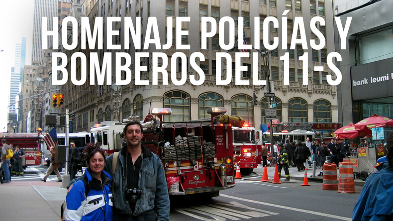 Homenaje policías y bomberos del 11-S