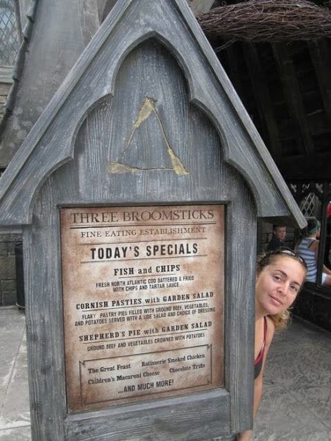 The Three Broomsticks y Hog's Head menu