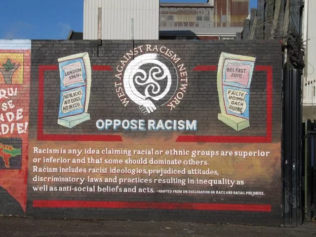 oppose racism murales belfast