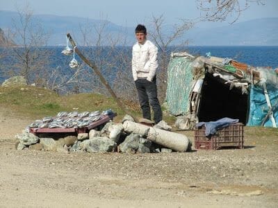 Lago Ohrid, venta ambulante