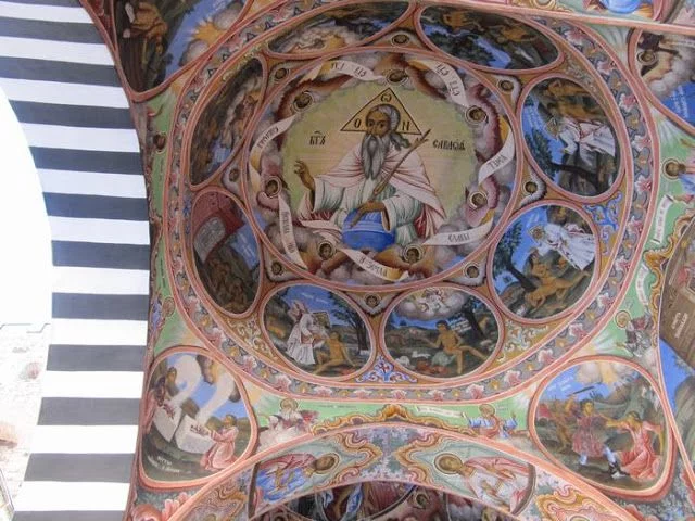 pinturas monasterio de Rila techos pintados monasterio Rila