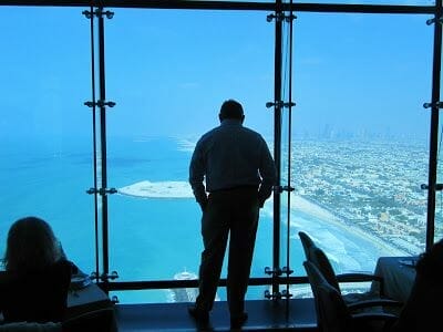 vistas desde el restaurante del Burj al Ara