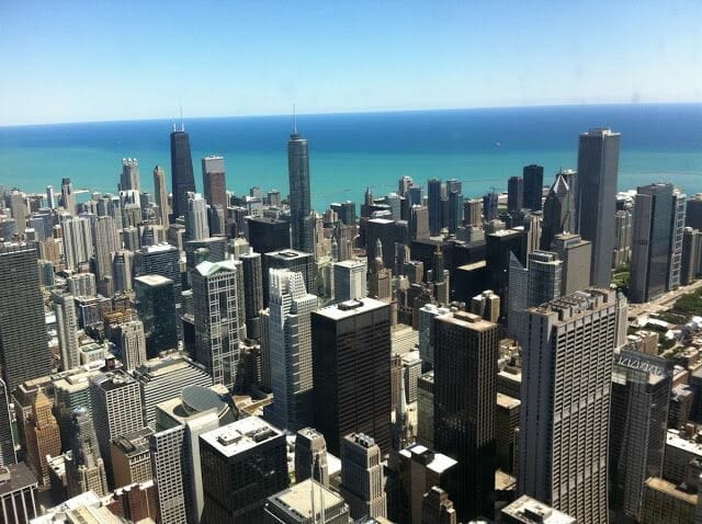 Vista de los rascacielos de Chicago desde la torre Willis