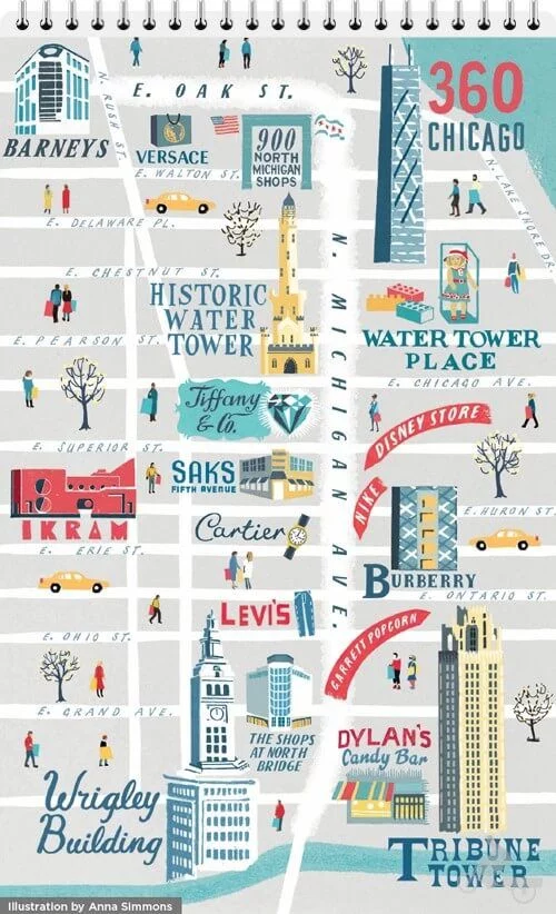 the Magnificent Mile Chicago mapa