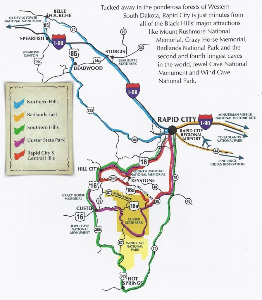 mapa rapid city y alrededores