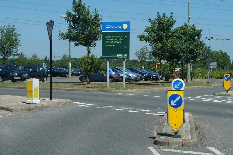 Park and ride de Inglaterra. Park&ride Oxford, aparcar en Oxford, Water eaton