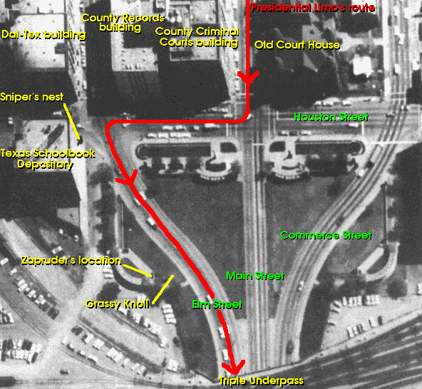paso comitiva Kennedy en plaza Dealey de Dallas