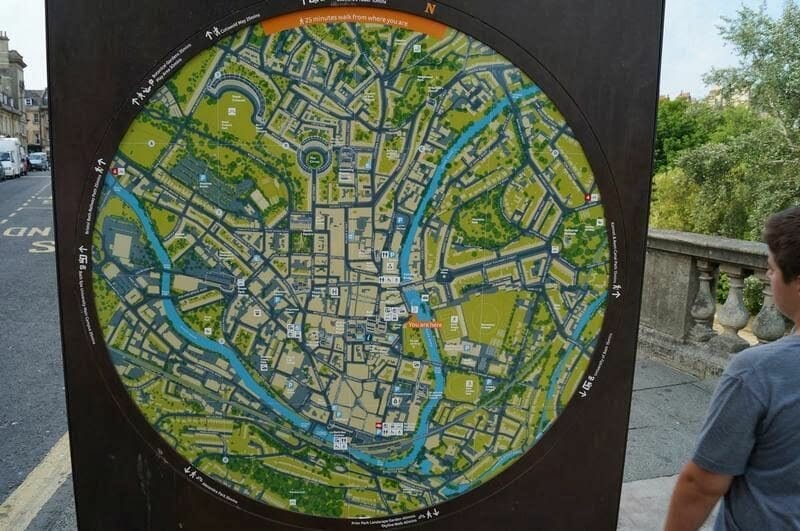 mapa de Bath
