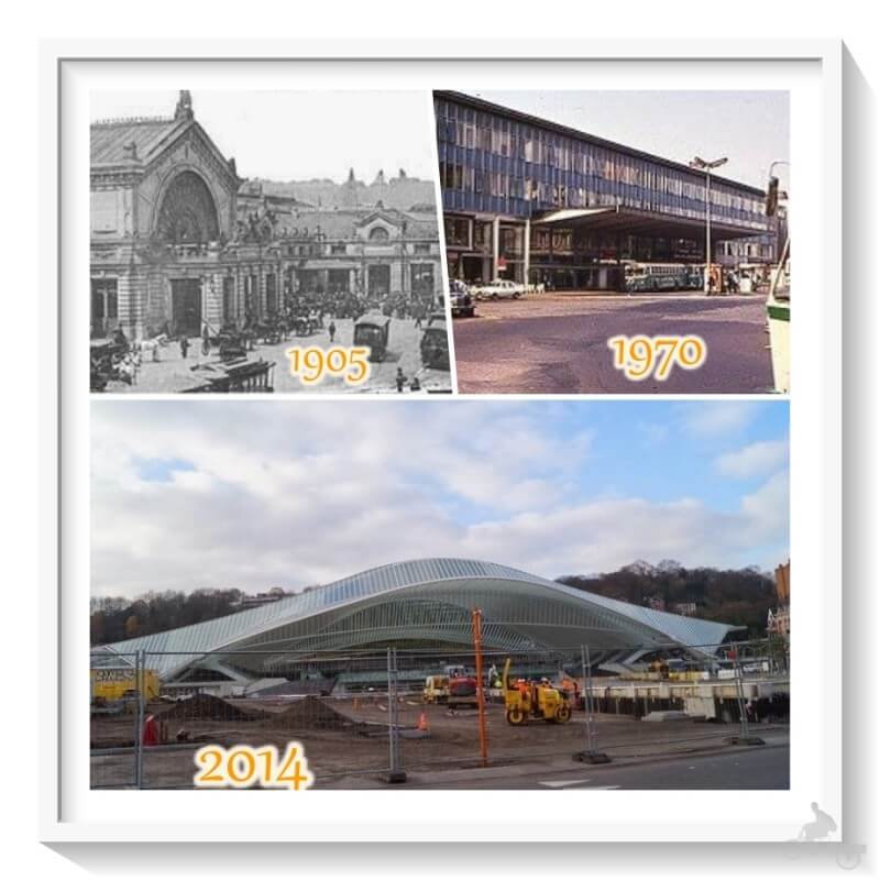 evolución de la estación de tren de Lieja 