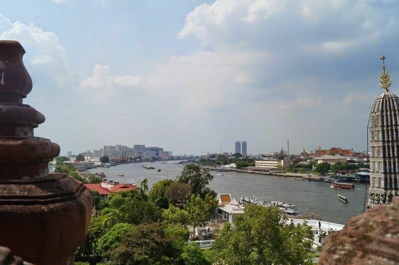 vistas desde el templo de Wat Arun