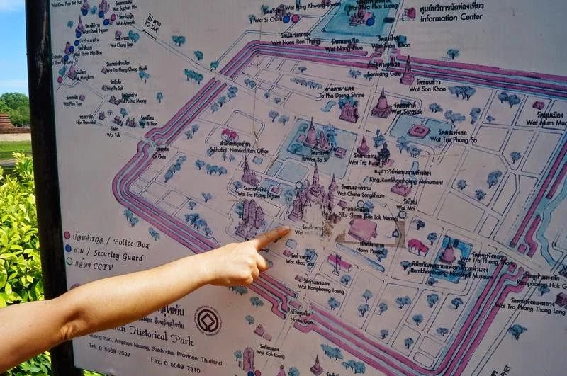 mapa de Sukhothai