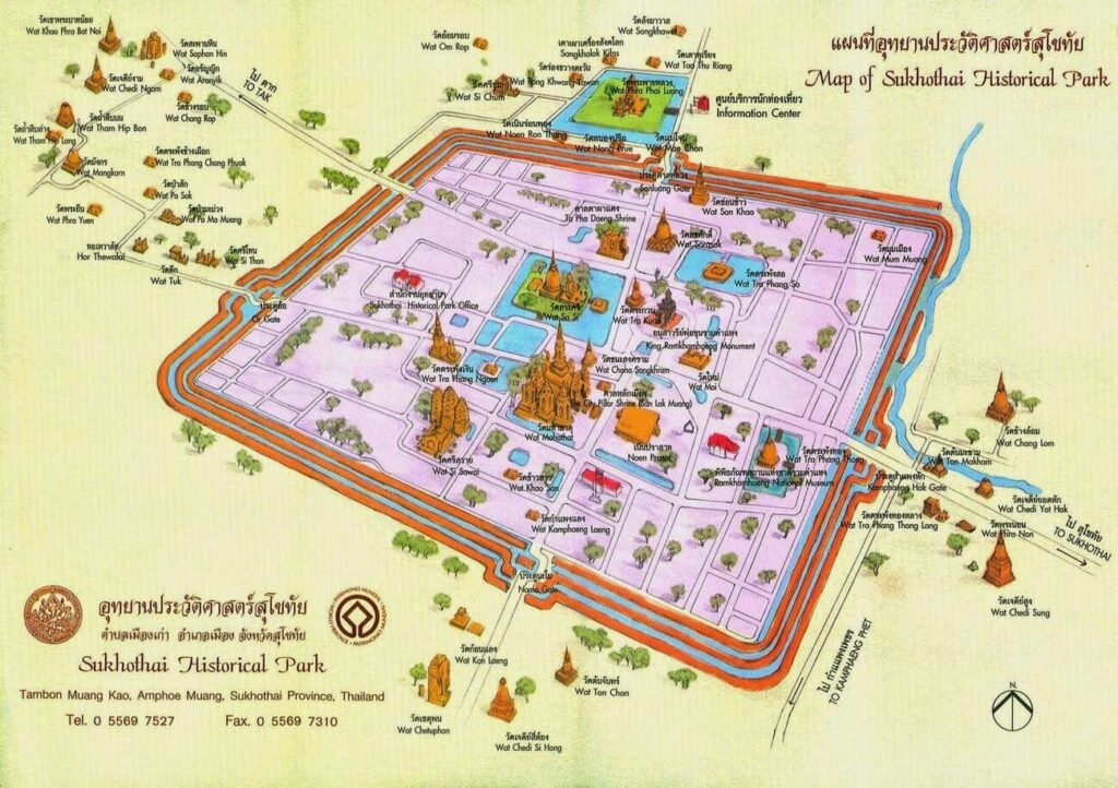 mapa de Sukhothai