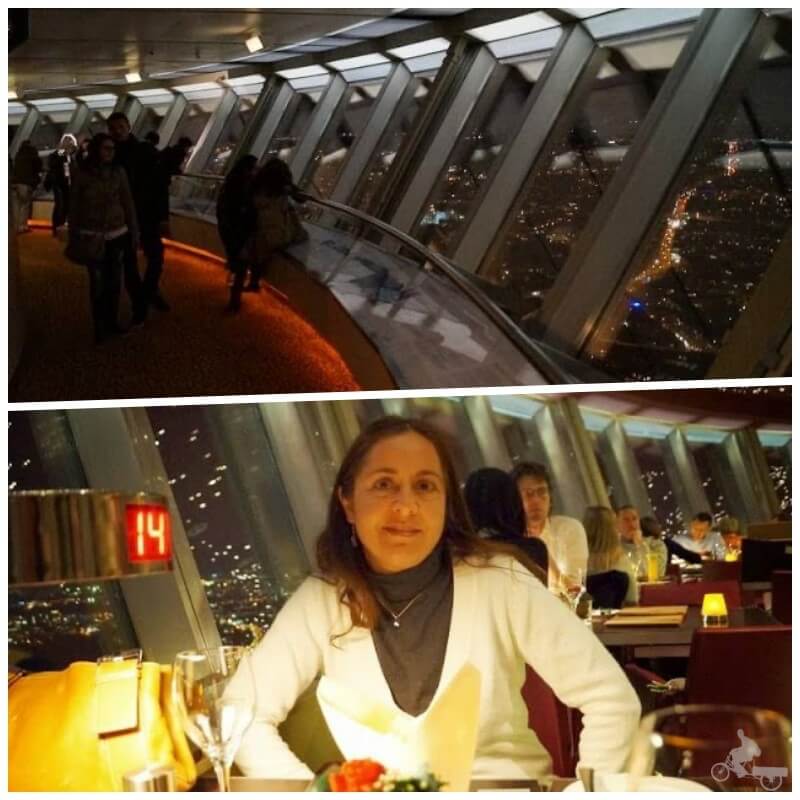 Cena de lujo en el restaurante de la Torre de la Televisión de Berlín