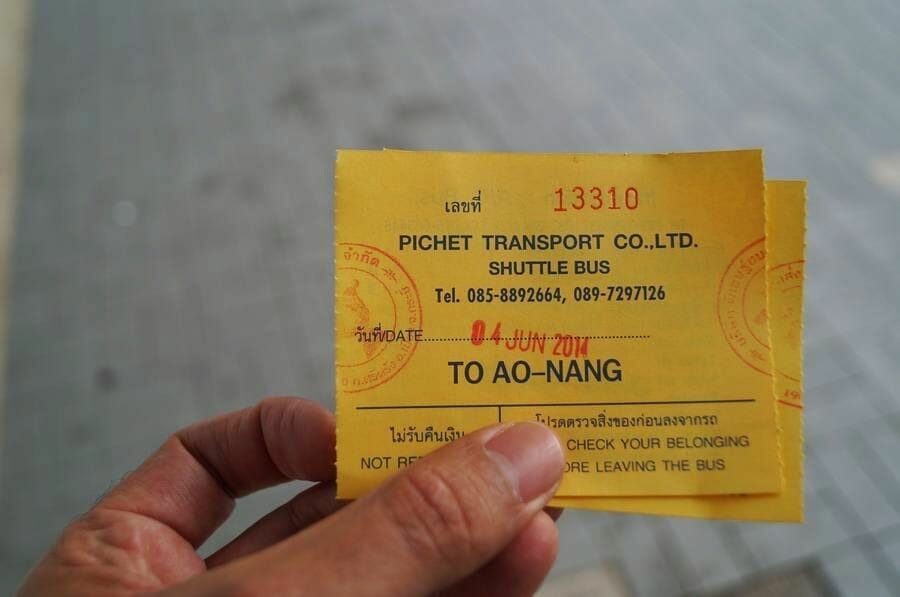 transporte terminal aeropuerto Krabi