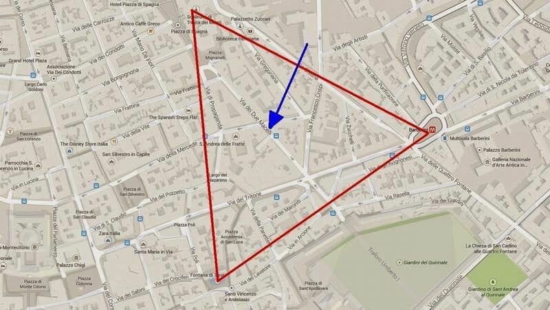 mapa zonas alojamiento en Roma