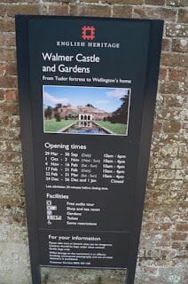  castillo de Walmer cartel entrada