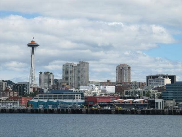 bainbridge ferry, Seattle, puerto Seattle, vistas Seattle desde el mar