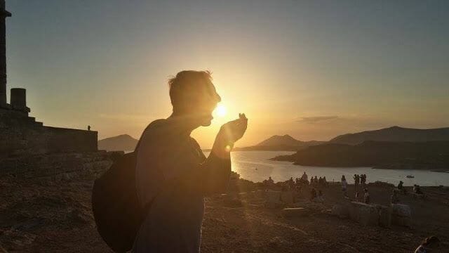 atardecer en cabo Sounion