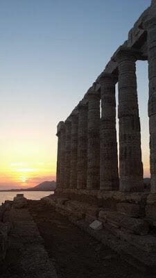 atardecer en cabo Sunion