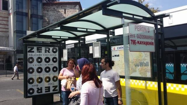 bus para ir a la Mezquita de Eyüp y café Pier Loti