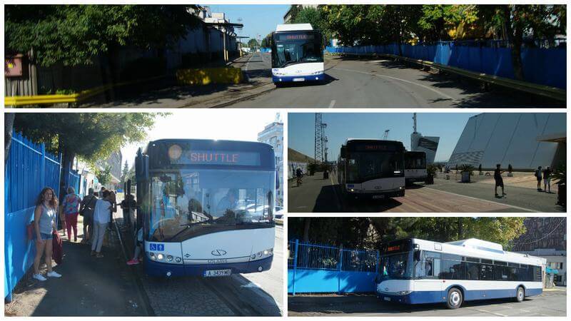 bus del puerto de Burgas en Bulgaria