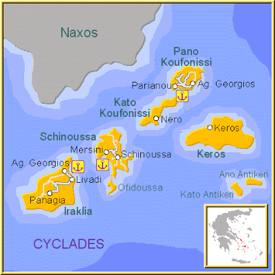 mapa de las Koufonissi Grecia