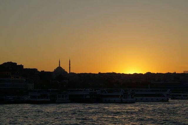 atardecer Puente Gálata de Estambul