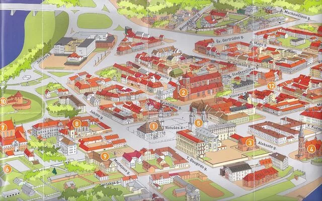 mapa turistico de kaunas