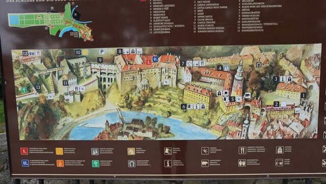 plano castillo de Cesky krumlov