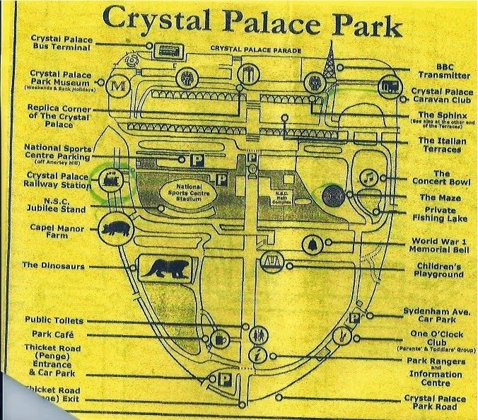 Camping Crystal Palace de Londres plano