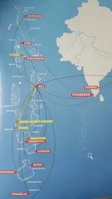 mapa atolones de Maldivas