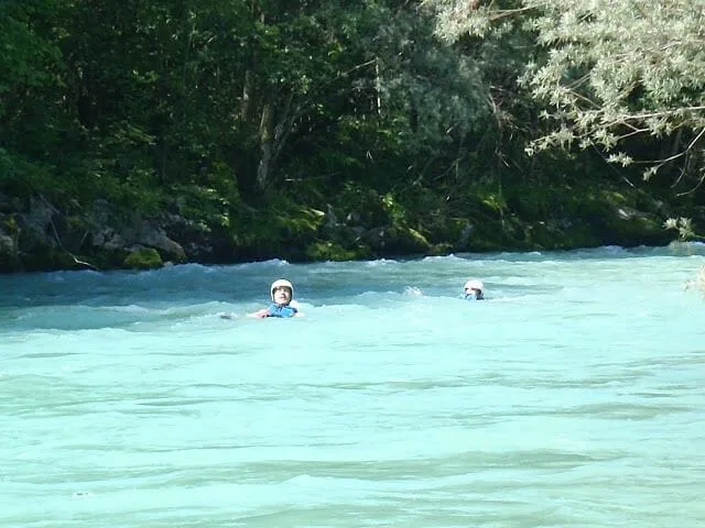 Rafting Eslovenia con niños en el río Sava