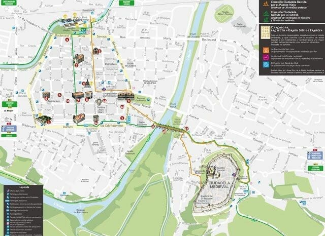 plano de lo que ver en Carcasona