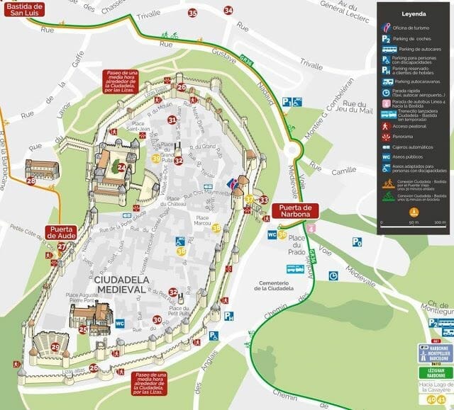 Mapa Carcasona Francia