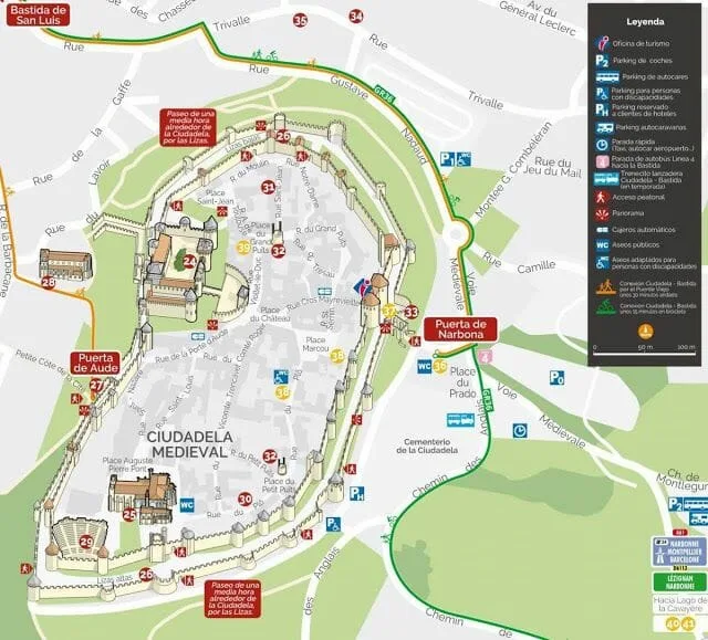 Mapa Carcasona Francia