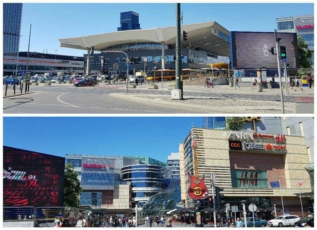 estancion central de varsovia y hard rock cafe