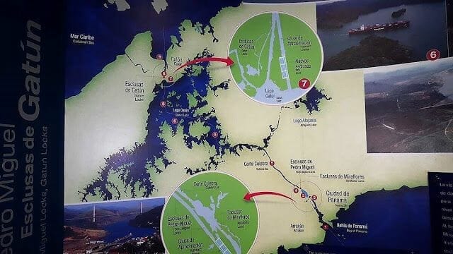 canal de panama mapa