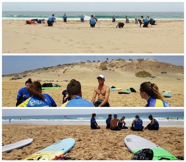calentamiento para hacer surf