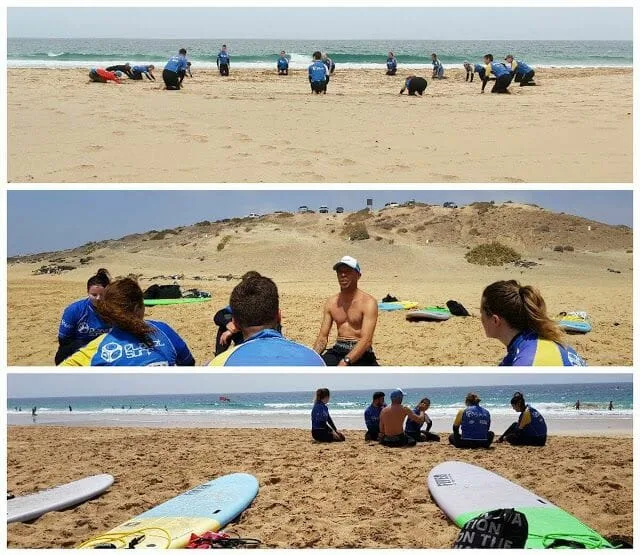 calentamiento para hacer surf