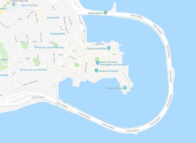 mapa casco viejo de panama