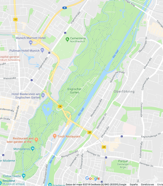 Englischer Garten mapa