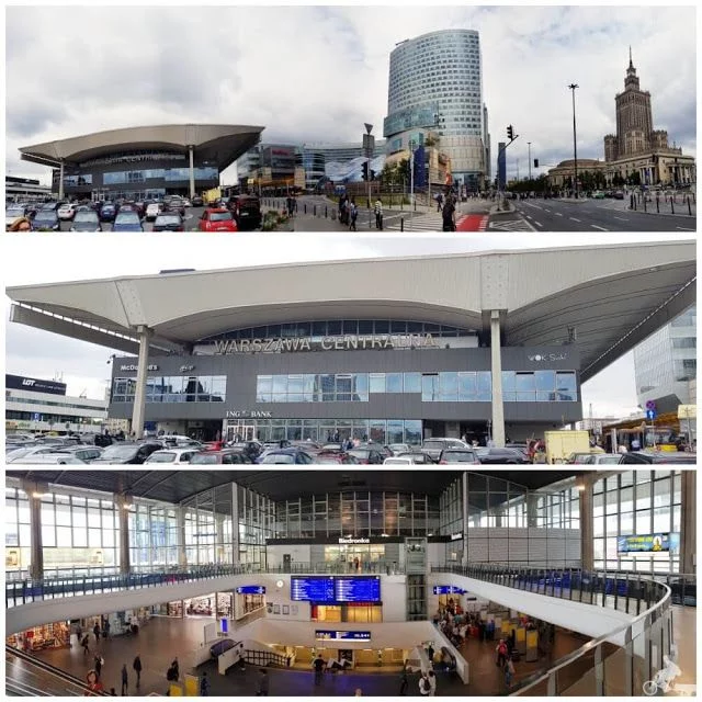 estación tren de Varsovia junto al Palacio de la Cultura y Ciencia