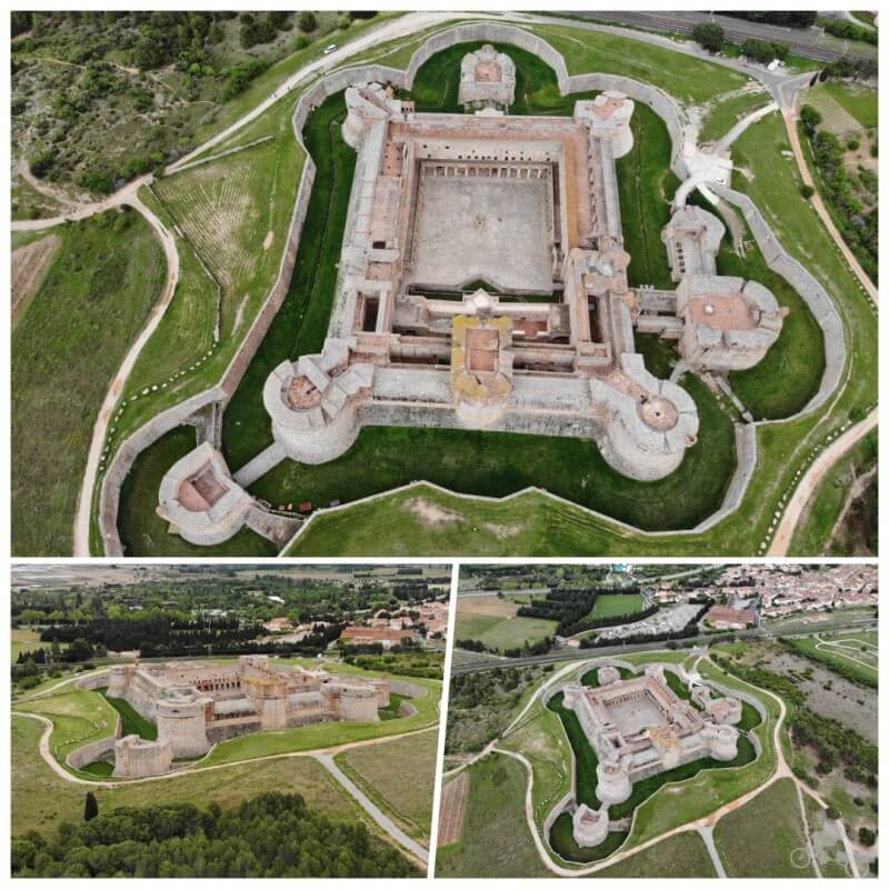 fortaleza de salces desde el aire drone