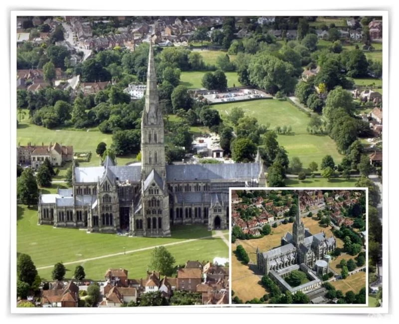 catedral salisbury desde el aire