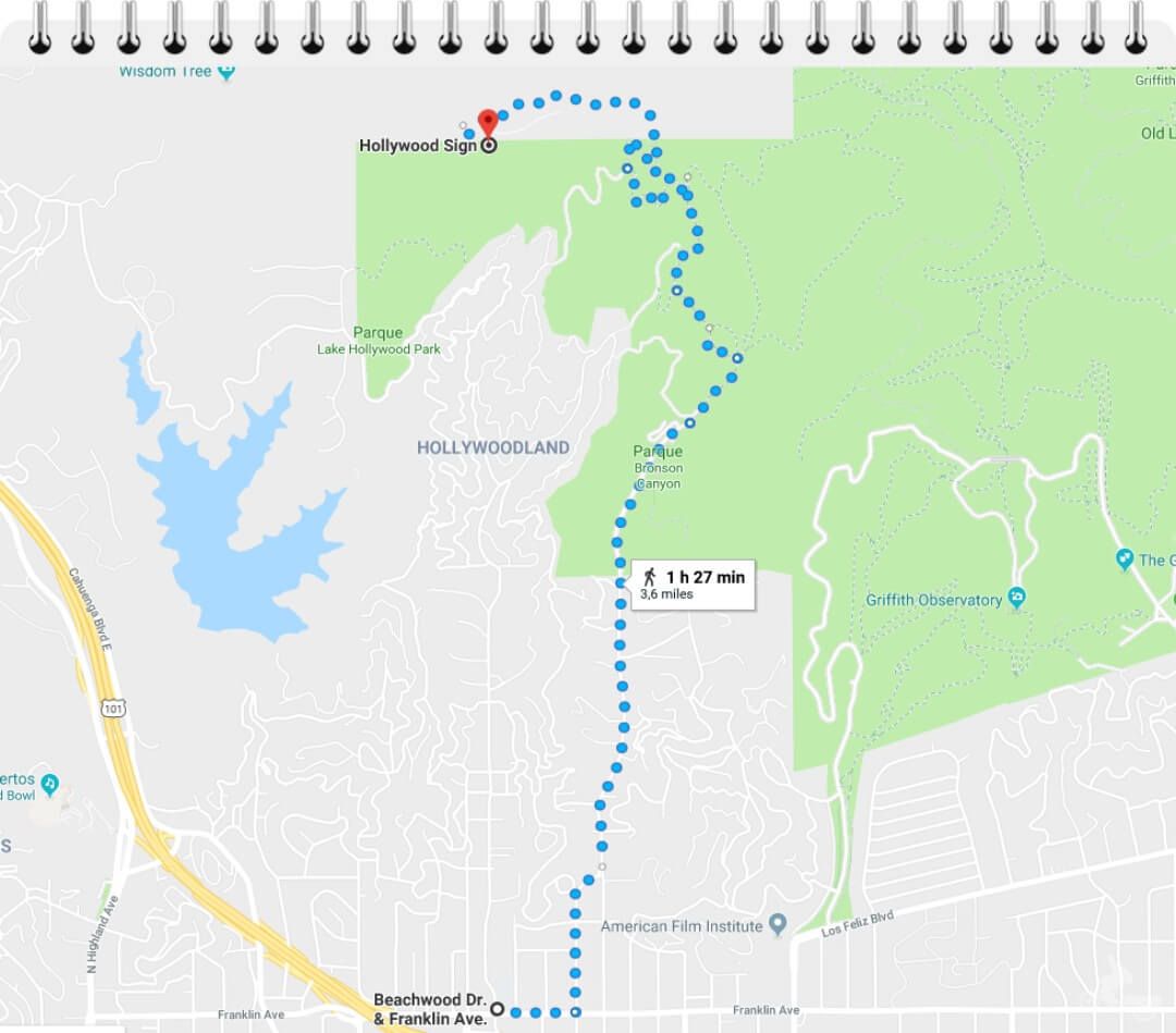 canyon drive trail - llegar al cartel de hollywood