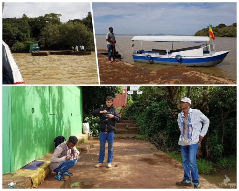 embarcadero peninsula de Zege lago tana etiopia