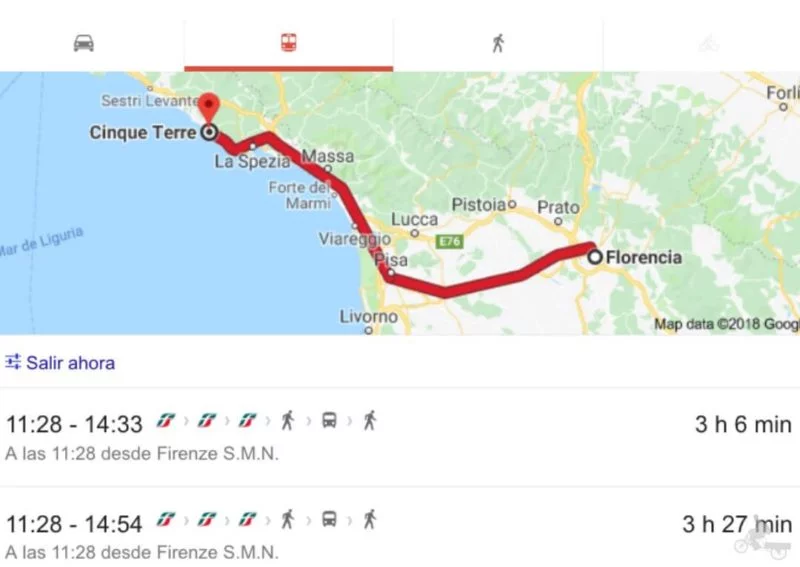 tren desde florencia a cinque terre