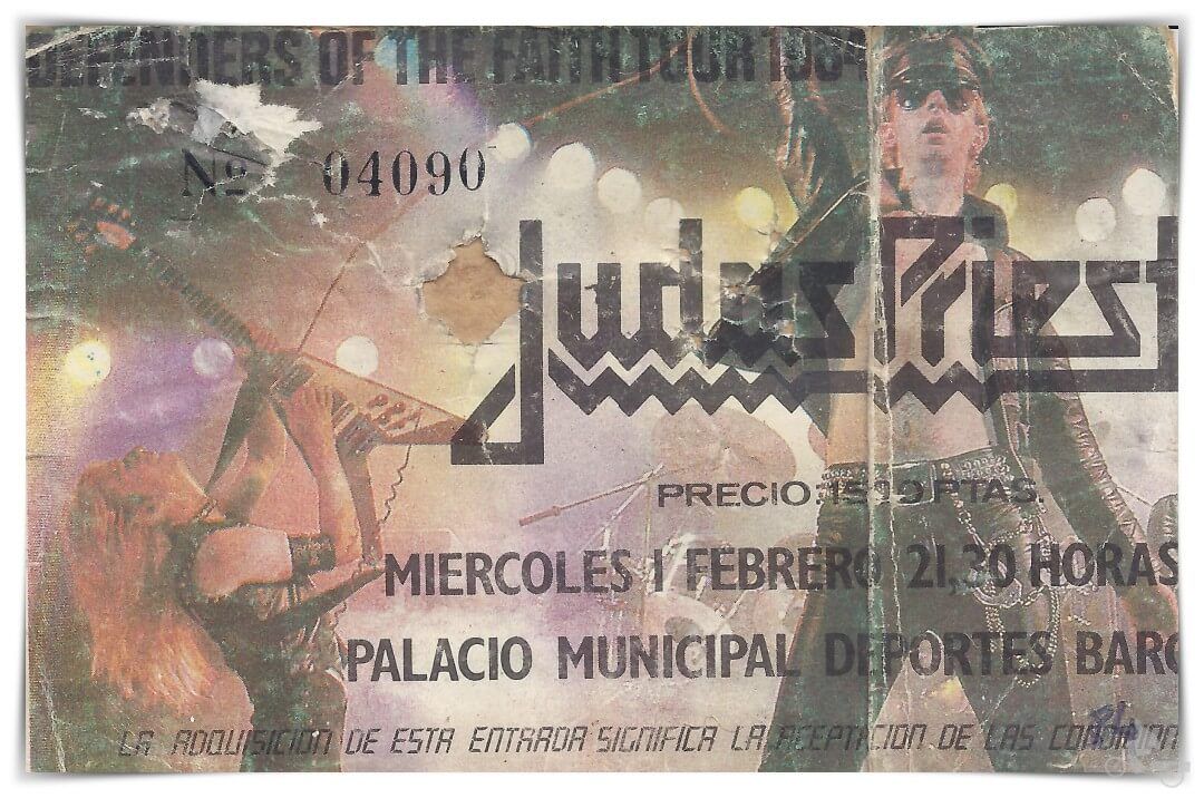 JUDAS-priest-entrada concierto febrero 84 BARCELONA